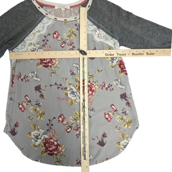 Rewind Floral 3/4 Sleeves Scoop Neck Blouse Women's Small - Picture 3 of 5